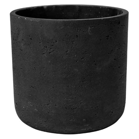 Planter Black Washed Fiberstone indoor and outdoor Flower Pot 7"H x 7"W - by