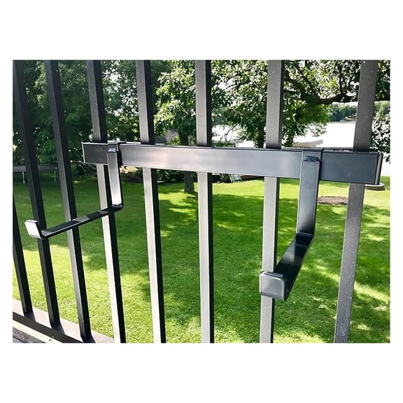 Planter Box Brackets for Deck Railing 16", Vertical Spindle Mounts, Heavy Duty Steel Flower Box Holders, Fits Wood, Vinyl, Metal - Balcony Planter Hangers