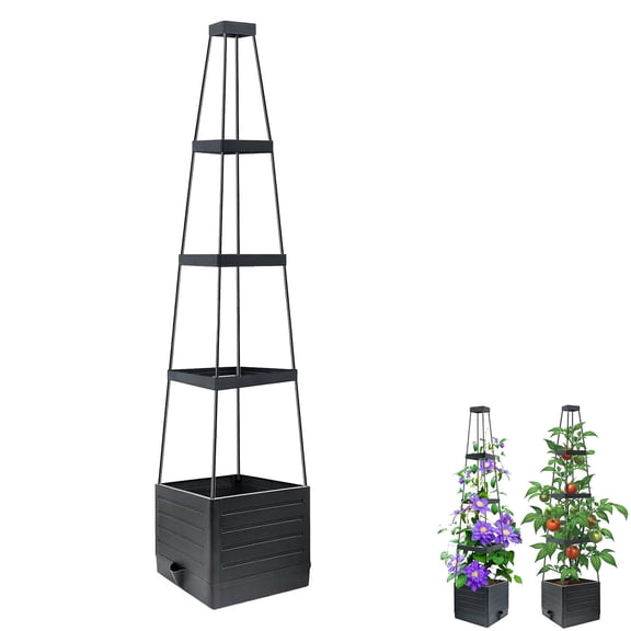 Planter Box Climbing Pergola, Tomato Cages Tomato Cages, Raised Garden Bed Planter Box with Cage, Planter Box for Climbing Vine Bushes Flowers