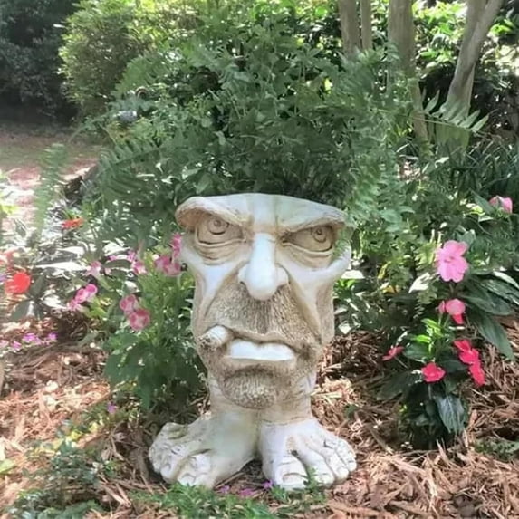 Planter Box Large Planters for Outdoor Plants Funny Planter Resin Decoration Ornament Home Indoor Garden E