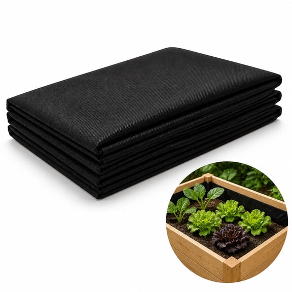 Planter Box Liner Cuttable Plant Liner Non Woven Fabric Liner 1Pc 63.8x114.2inchRaised Garden Bed Liner for Outdoor Planter Veg Trough Keeps Soil Contained & Water Drainage(Black)