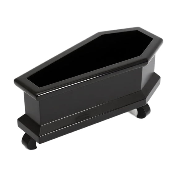 Planter Box Resin Black Coffin Design 6 X 3.5 X 3 Inch Halloween Table Decor Spooky Home Party Display Accessory