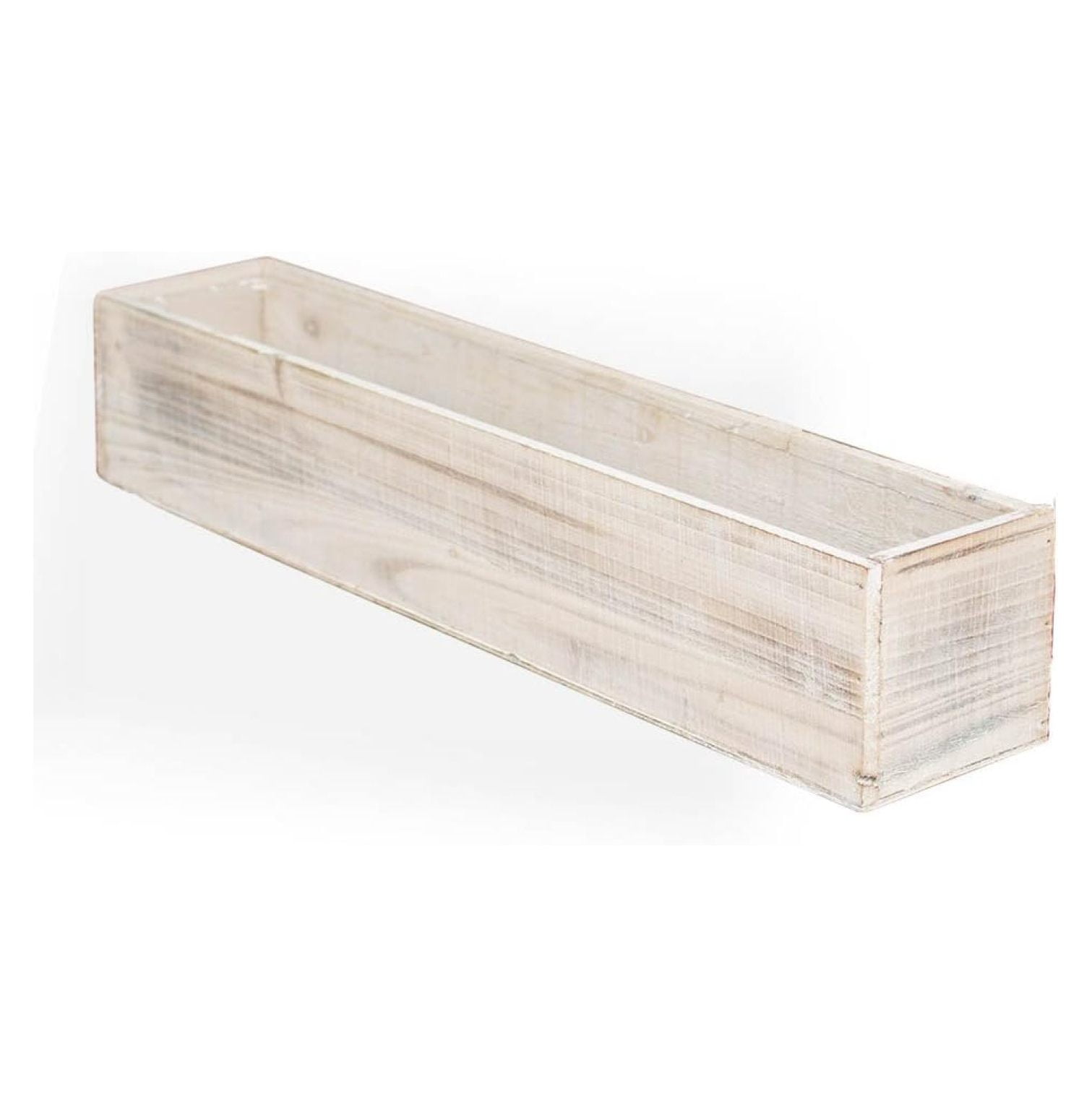 Planter Box, Rustic Barn Wood, Plastic Liner, Rectangle, 20 Inch