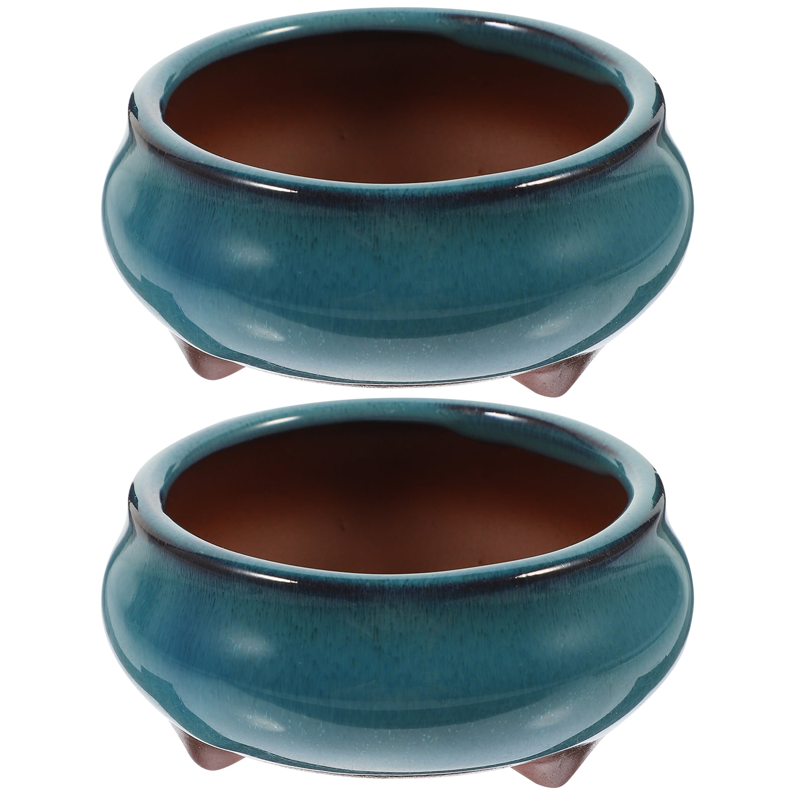Planter Ceramic Pot Bowl Succulent Hydroponic Gardening Potsdrainage Hole Shallow Flowergarden Bonsai Holder Glazed