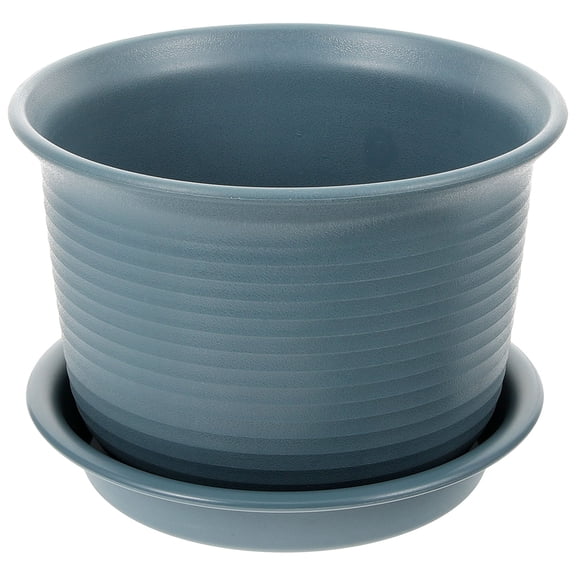 Blue Resin Planter with Drainage Holes for Planting Small Succulent Plants 6 Inch
