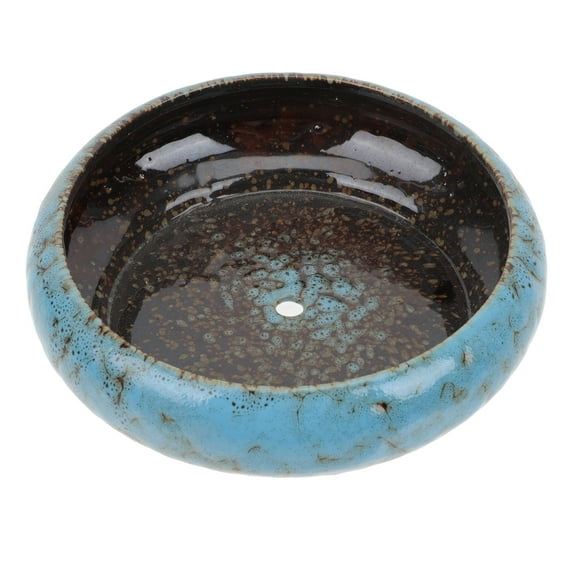 Planter Landscape Pot: Bonsai Pot Rustic Ceramic Glazed Pot with Drainage Hole for Home Decor