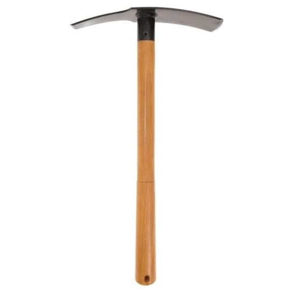 Planter Mattock - Garden Hand Tool for Planting, Weeding & Tilling - 15.5 Inch Hardwood Handle - Heat Treated Carbon Steel Blades - Dual Blade Widths