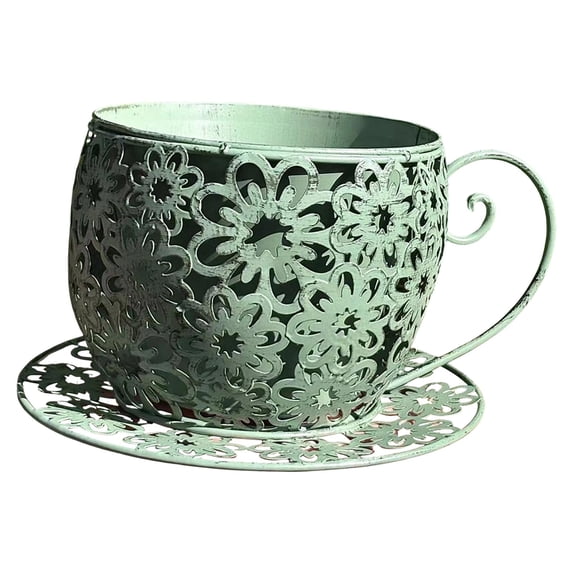 Planter Pot Flower Vase Artistic Metal Design Iron Material Decorative Collectible for Office Cafe Balcony Use