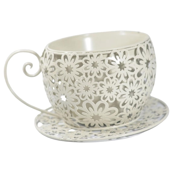 Planter Pot Flower Vase Coffee Cup Metal Iron Construction for Indoor Outdoor Home Office Decoration