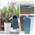 thumbnail image 1 of Planter Pot, Plant Pot, Plastic, Square, Brick Texture, Moisture Resistant Structure, Porch Decor, 14inTall, Dark Blue Green, 1 Pc, 1 of 3