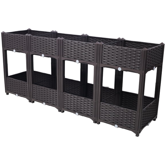 AsterOutdoor Planter Raised Beds, Elevated Planter Garden Box with Drainage Plug.