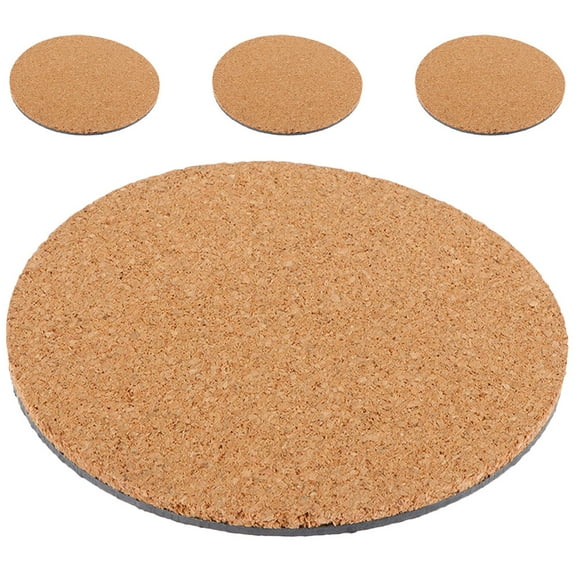 4pcs Round Cork Plant Pot Mats, Anti-Skid Planter Pads for Flowerpots, and