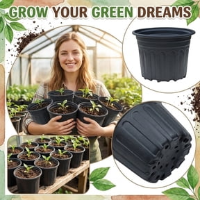 Planter Seed Starter Pots 5 Pcs Small Pack Plastic Nursery Trays for Home Garden Reusable Germination Containers with Drain Holes for Seedlings on Windowsill