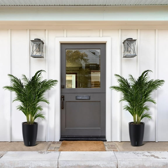 Large Planters with Built-In Drainage System and Water Level Monitor, Planter Set of 2, Self-Watering Flower Pots for Indoor and Outdoor Use, Perfect for Porch, Patio, Backyard