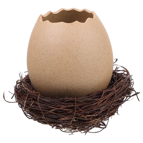 Creative Eggshell Planter Set Practical Bird Egg Vase for Decoration Multi Ceramics Rattan
