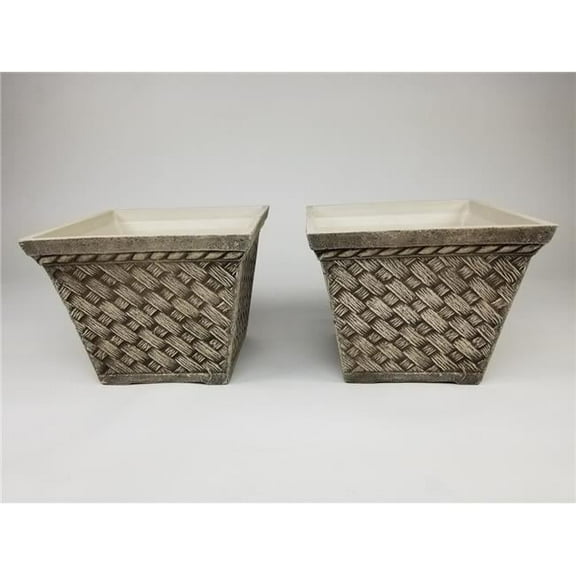 Planter Square, Sandstone - Medium - Set of 2