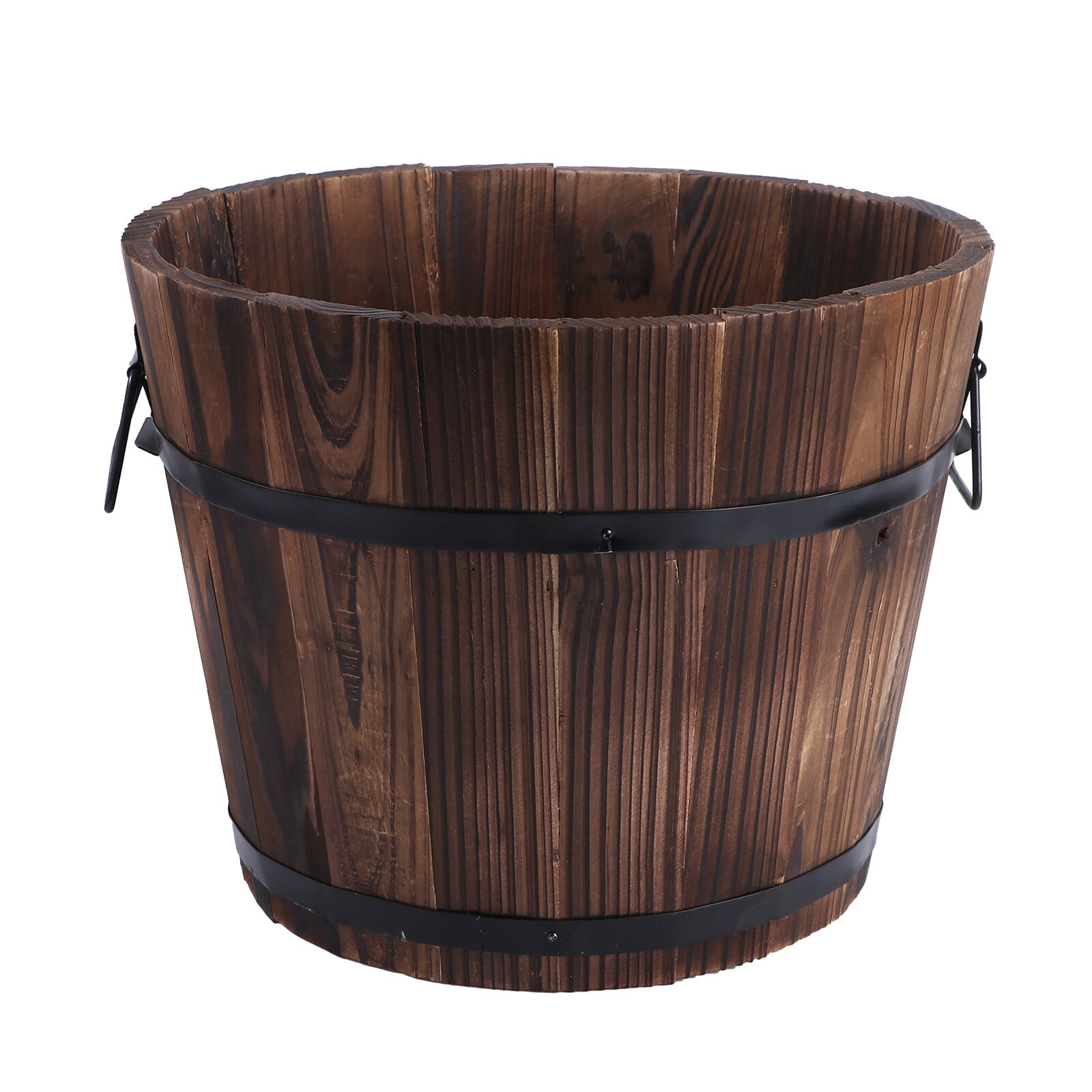 Planter Wooden Barrel Flower Pot Wood Bucket Planters Plant Succulent