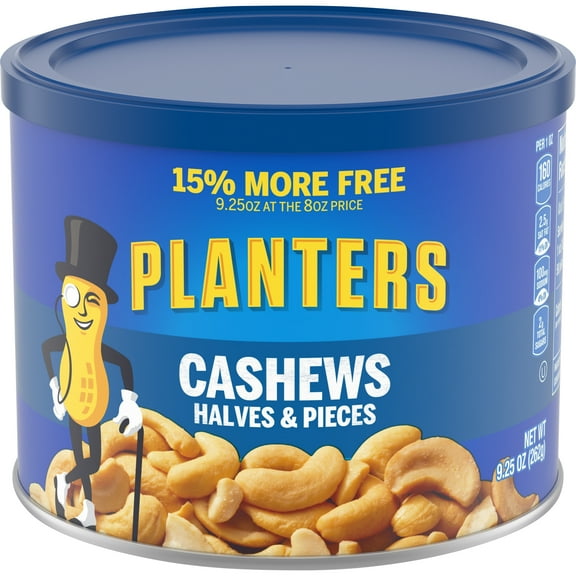 Planters Cashews Halves & Pieces, 9.25 oz Canister
