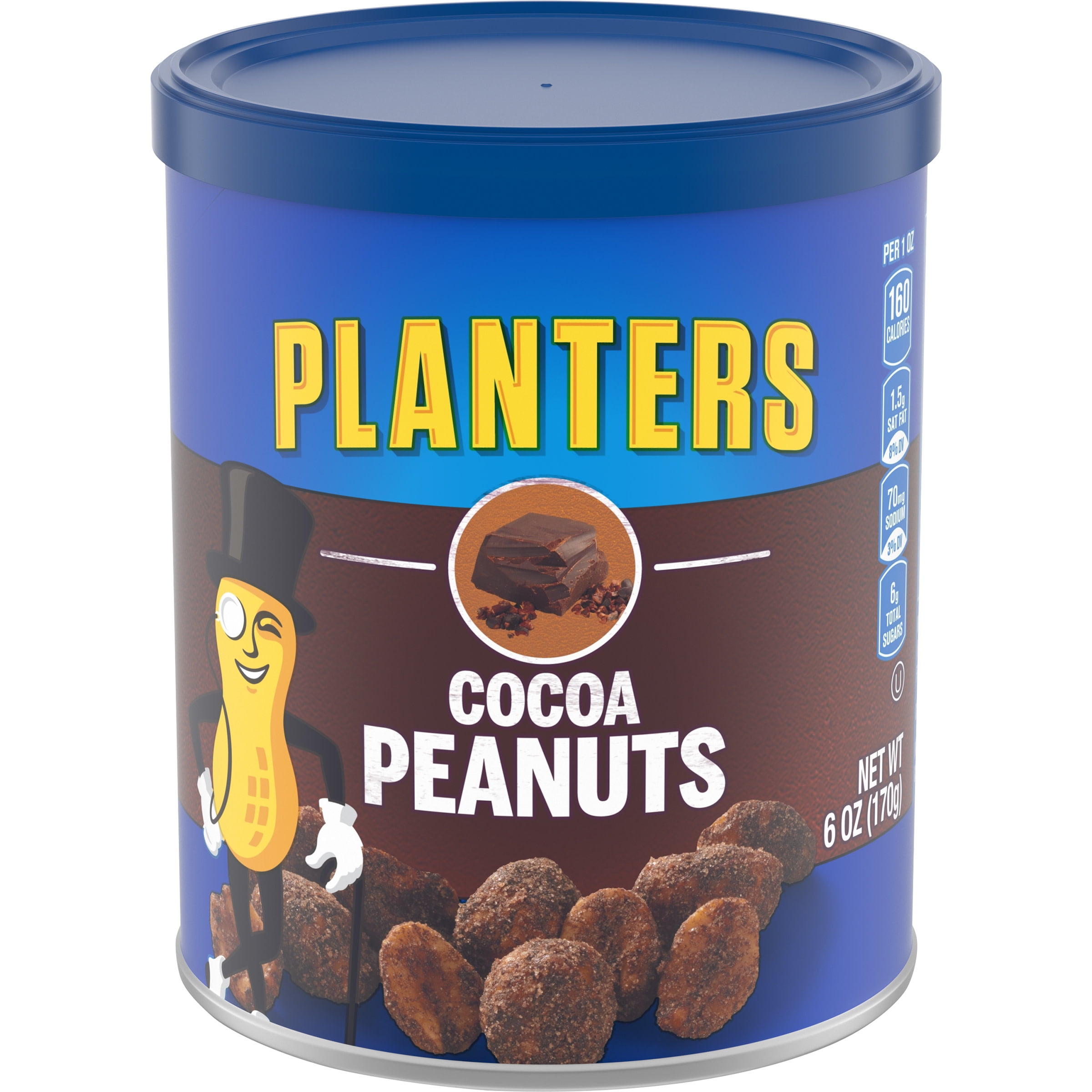 Planters Cocoa Peanuts, Pieces, Kosher, 6 oz, Shelf Stable, Can
