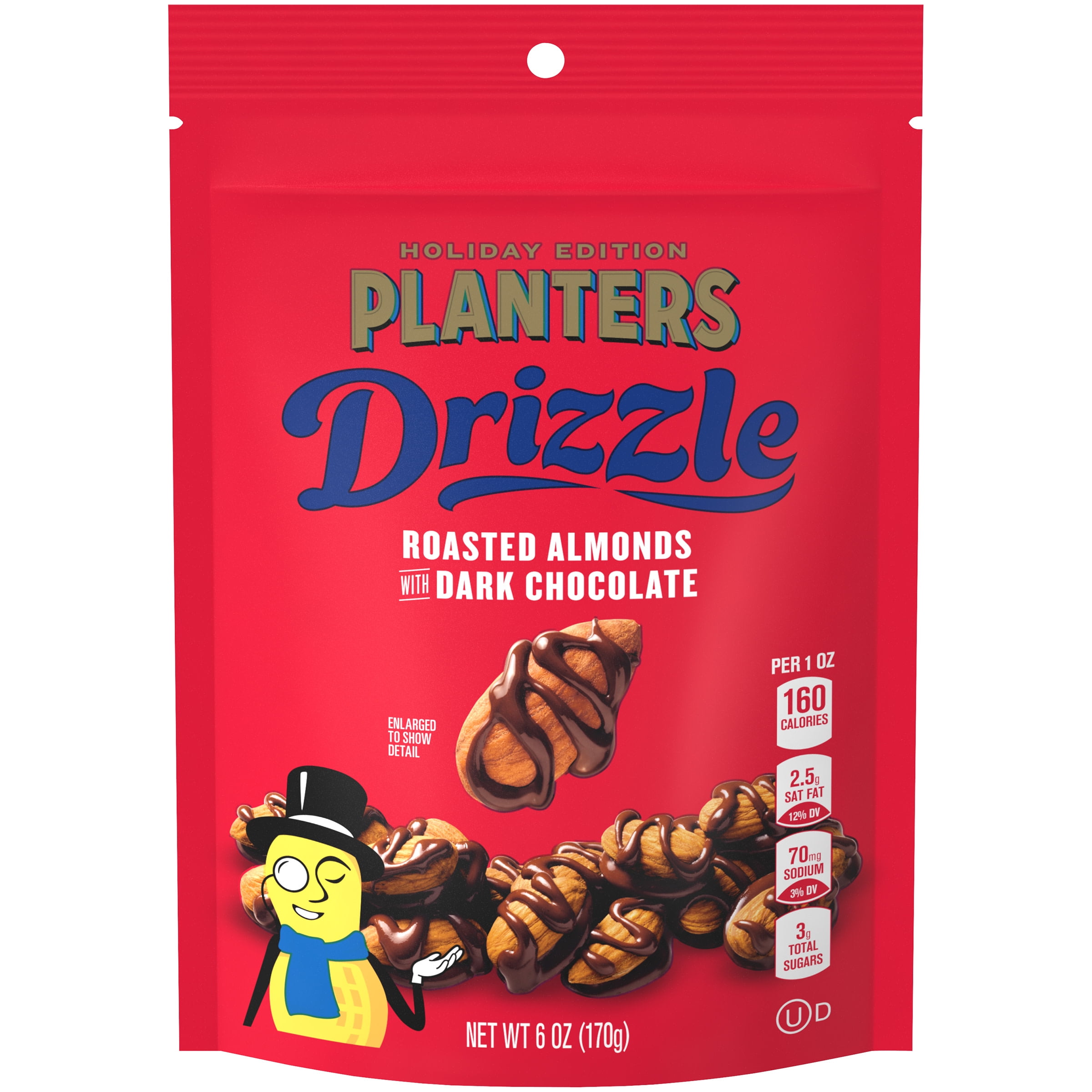 Planters Drizzle Holiday Edition Roasted Almonds with Dark Chocolate, 6