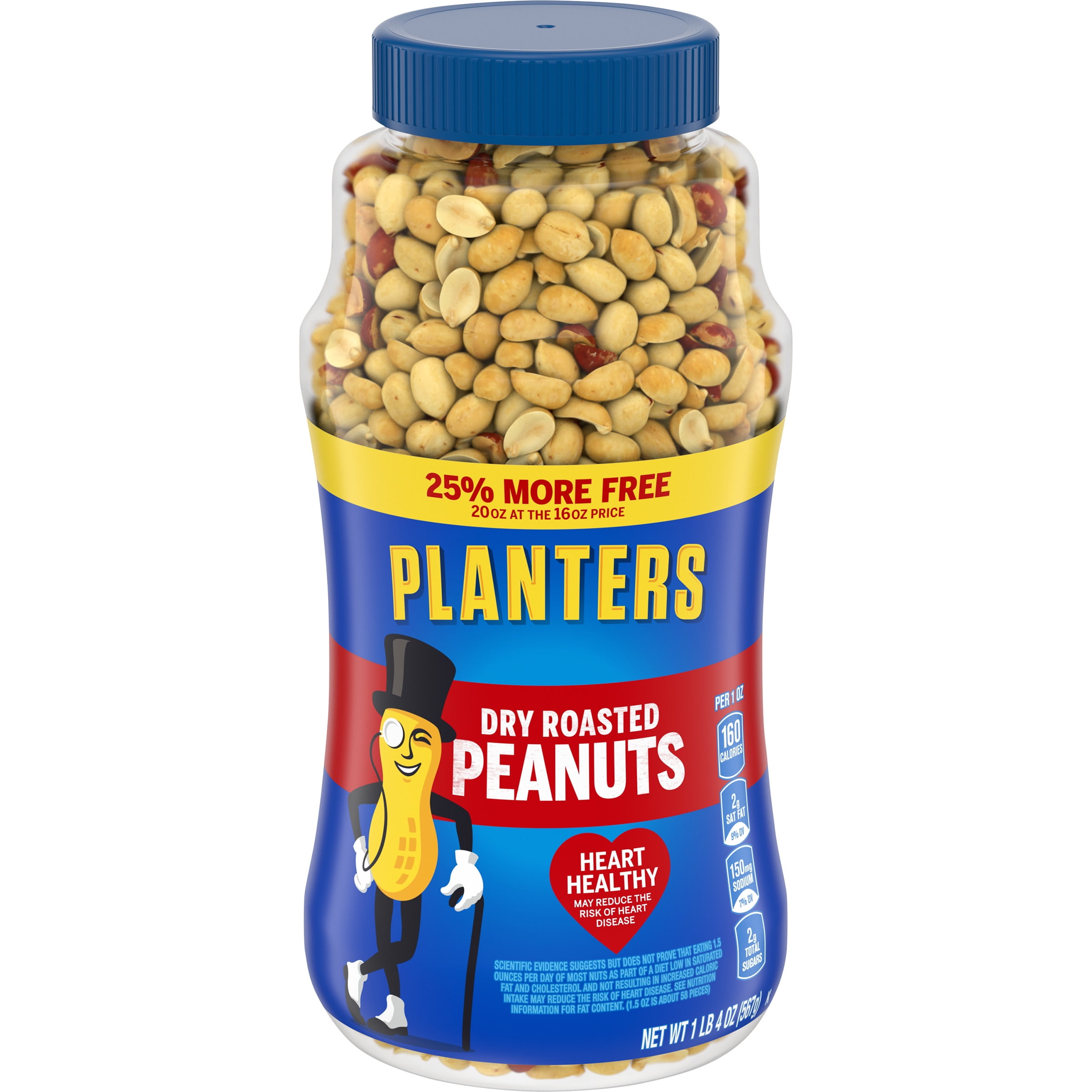 Planters Dry Roasted Peanuts, 1.25 lb Jar