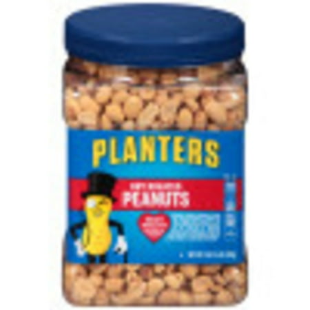 PLANTERS Salted Dry Roasted Peanuts, Party Snacks, Plant Based Protein, 2.16 lb Container