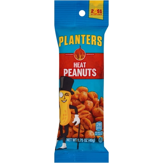 Planters, Heat Peanuts, 1.75 oz (49g), Sachet