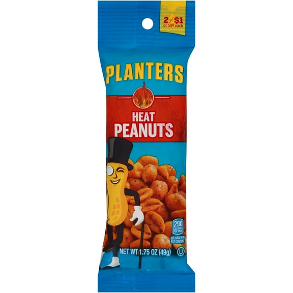 Planters, Heat Peanuts, 1.75 oz (49g), Sachet
