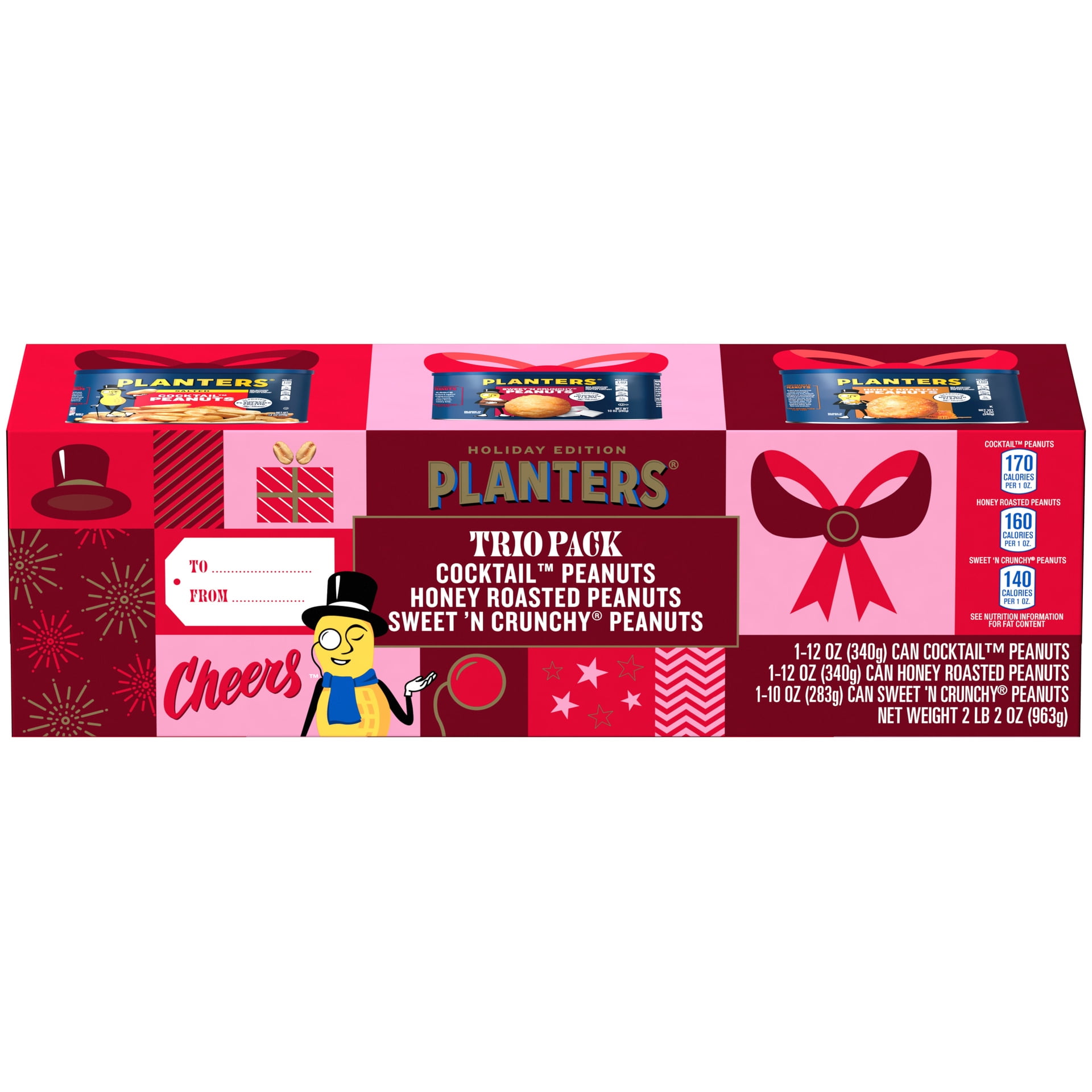 Planters Holiday Edition Nut Trio Pack with Cocktail Peanuts, Honey