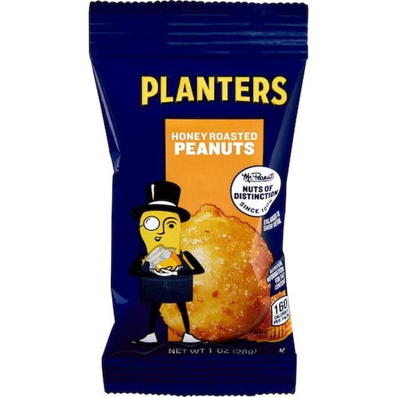 Planters Honey Roast Peanuts, 1 Ounce -- 144 per Case.