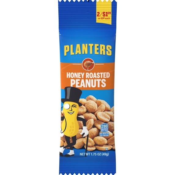 Planters Honey Roasted Peanuts, 1.75 oz Pack