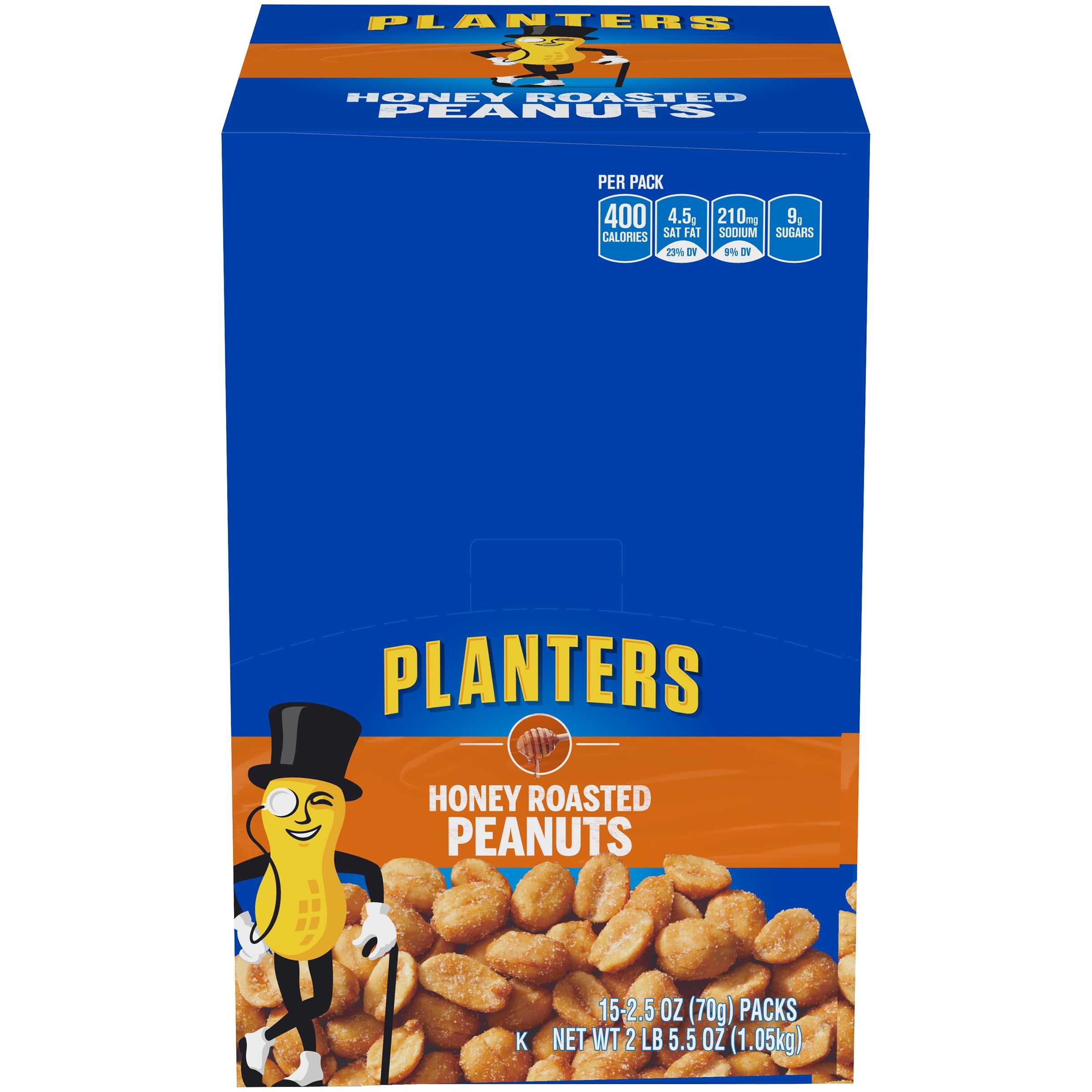 Planters Honey Roasted Peanuts 15 2.5 oz Bags (Pack of 2)