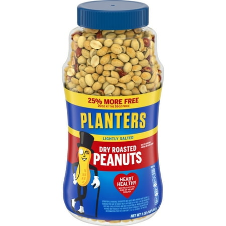 Planters Lightly Salted Dry Roasted Peanuts, 1.25 lb Jar