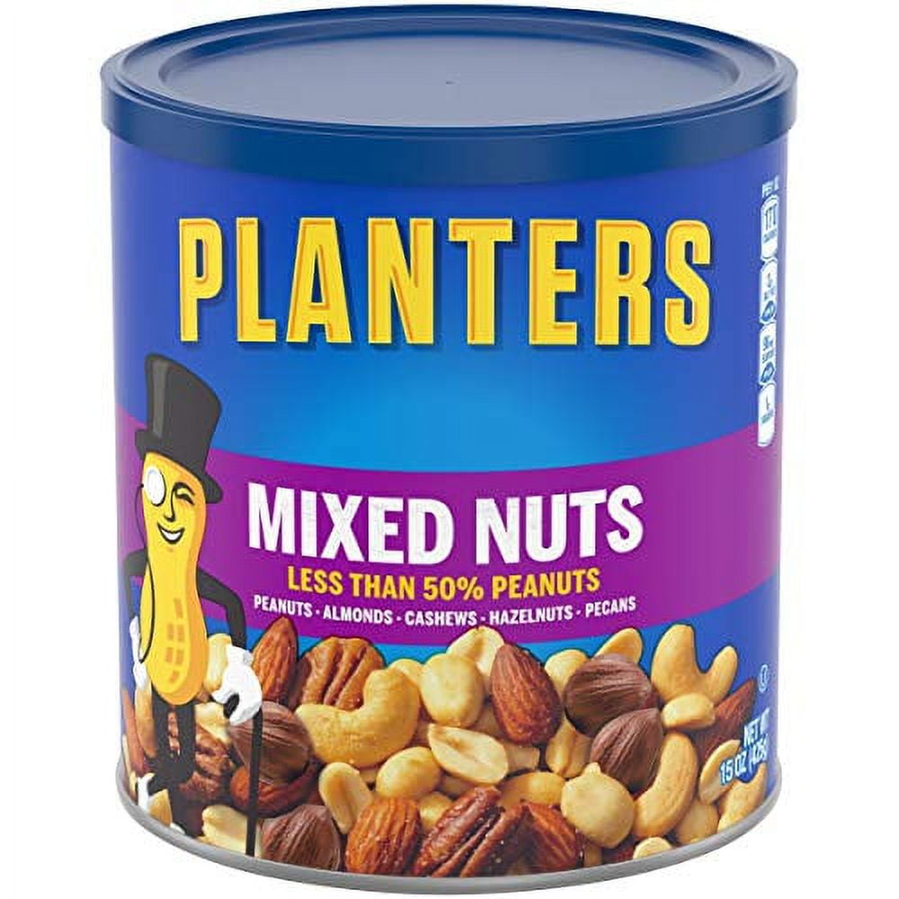Planters Mixed Nuts (15 oz Canister) Variety Mixed Nuts with Less