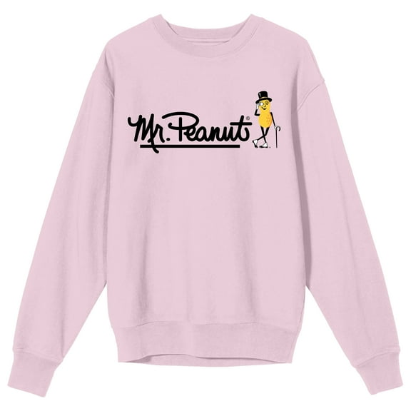 Planters Mr. Peanut  Adult Pink Crew Neck Sweatshirt-Medium