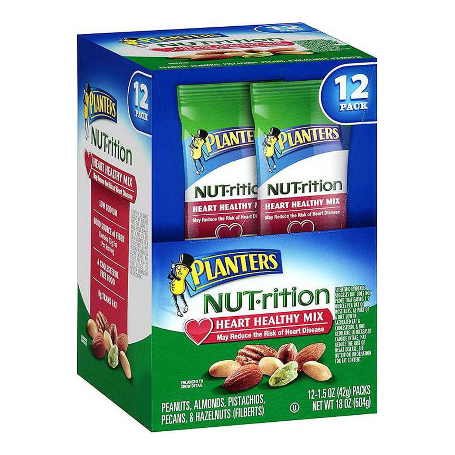 Planters NUTrition Heart Healthy Mix 1.5 Ounce bags 12 Count