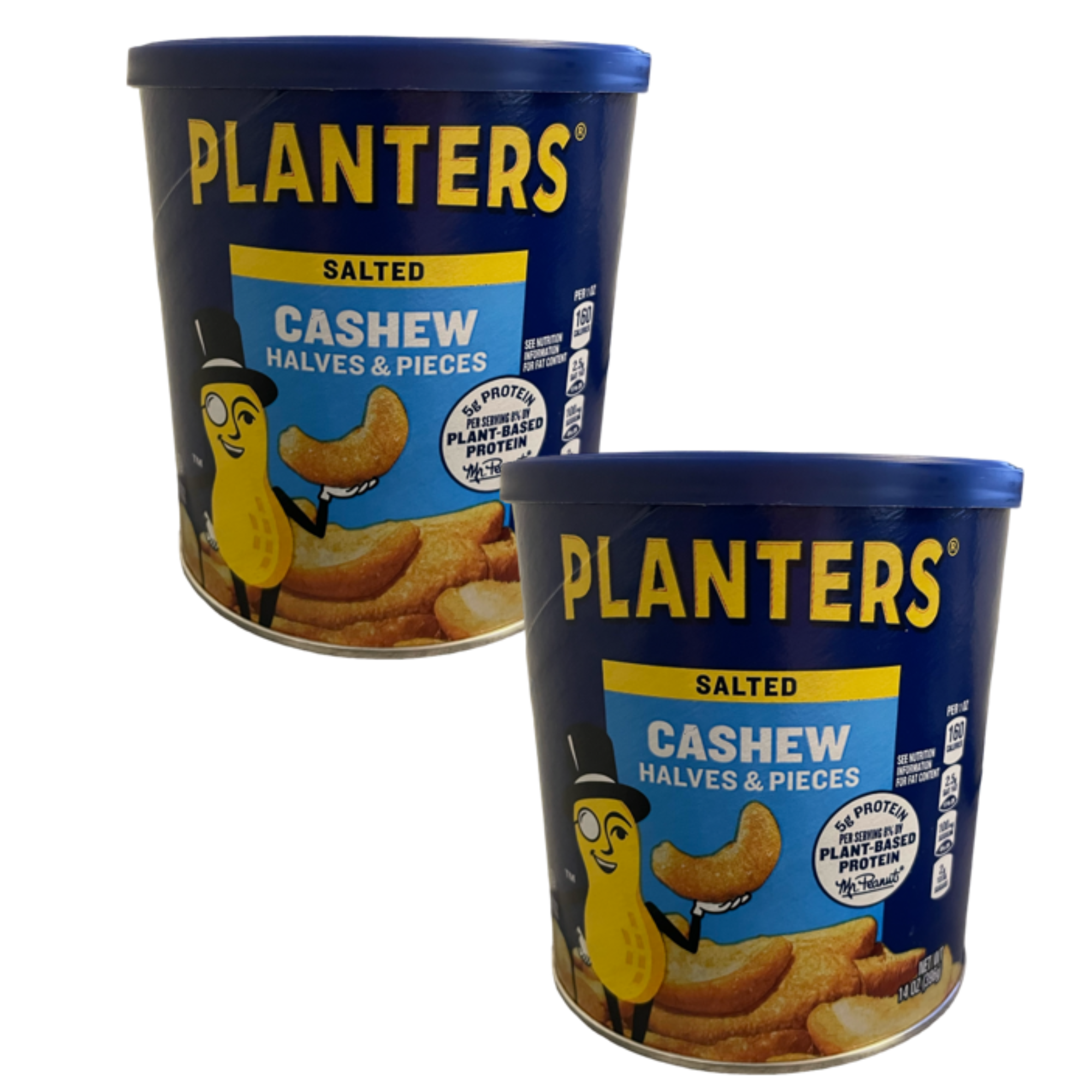 Planters Nuts Cashews Salted 14 oz Salted Cashew Halves & Pieces (Pack of 2)