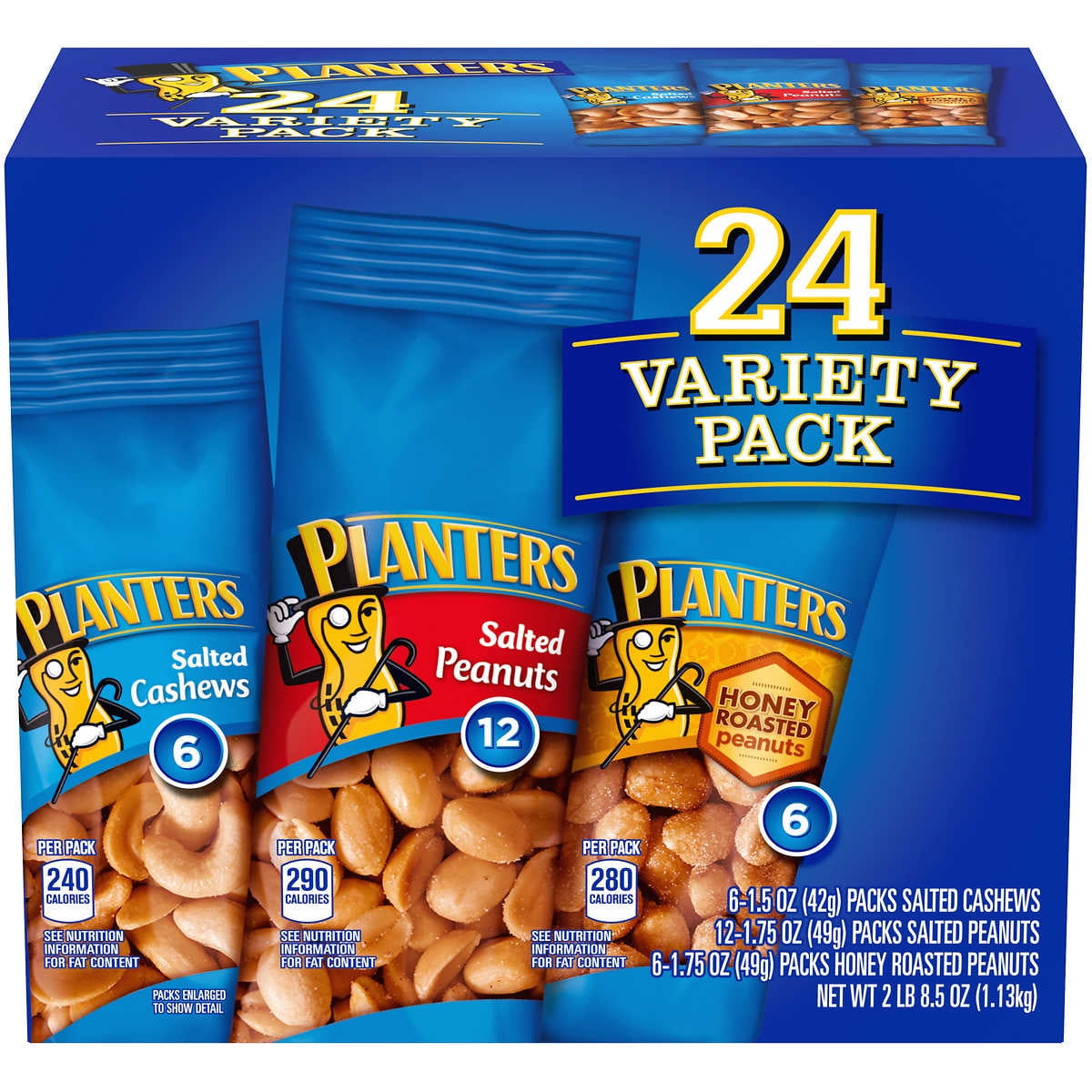 Planters Nuts Cashews and Peanuts Variety Pack (40.5 oz., 24 ct.)