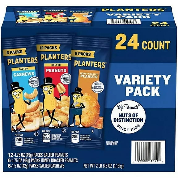 Planters Nuts Cashews and Peanuts Variety Pack (40.5 oz., 24 pk.)