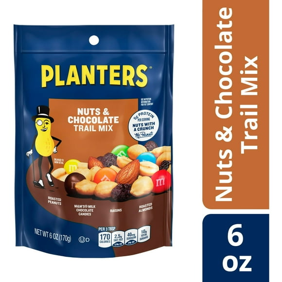 Planters Nuts & Chocolate Trail Mix Nut & M&M Chocolate Candies 6oz (12 Pack)