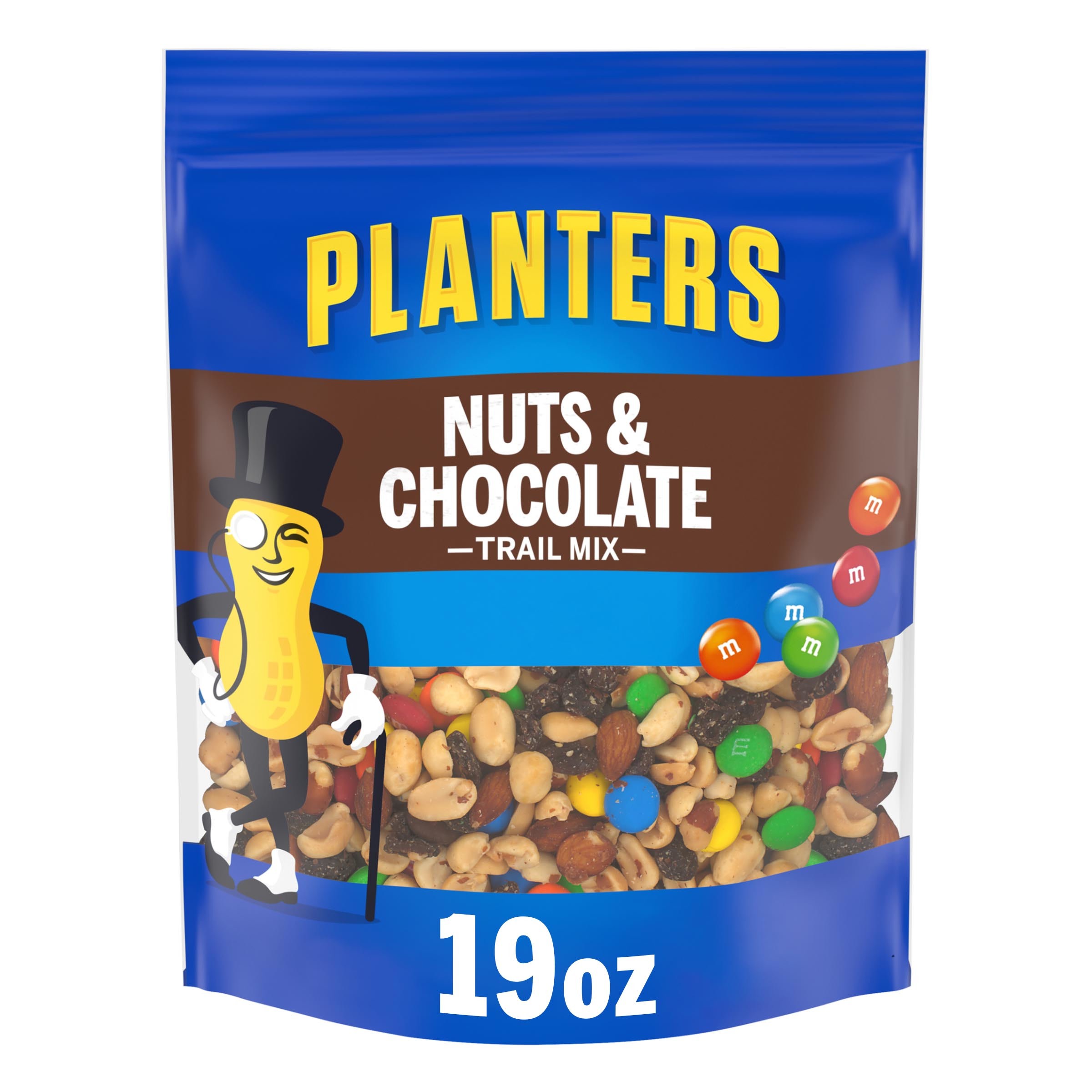 Planters Nuts & Chocolate Trail Mix with Roasted Peanuts, M&M Chocolate Candies, Raisins & Roasted Almonds, 1.19 lb Bag - image 1 of 14