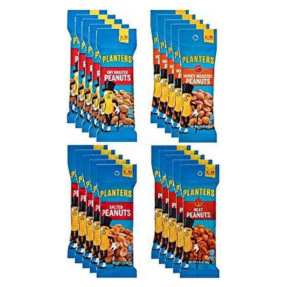 Planters Peanuts Single Serve Variety Pack, 4 Flavors, 1.75 oz Tubes