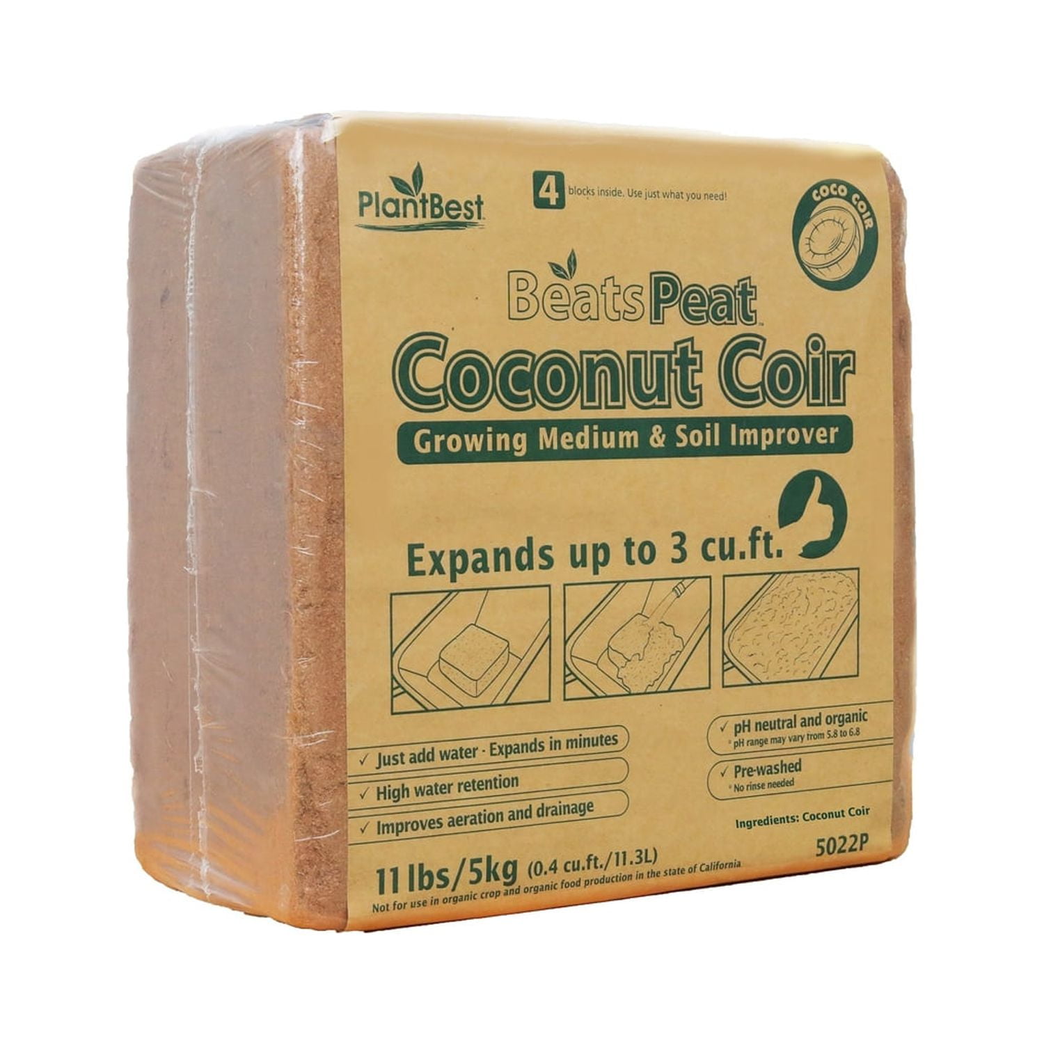 PlantBest 11 lbs Coconut Coir Soil Enhancer