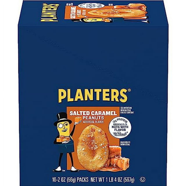 Planters Salted Caramel Peanuts (2 oz Bags, Pack of 10)