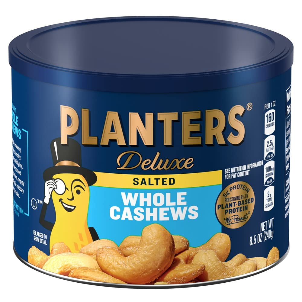 Planters Salted Deluxe Whole Cashews (8.5oz Canister)