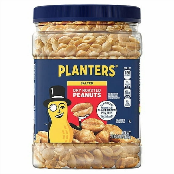 Planters Salted Dry Roasted Peanuts, 2 lb 2.5 oz( pack of 1 )