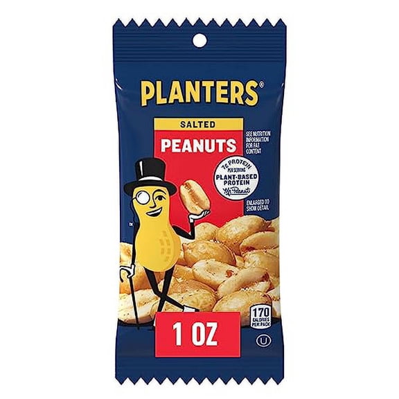 Planters Salted Peanuts (60 ct Pack, 6 Boxes of 10 Bags)