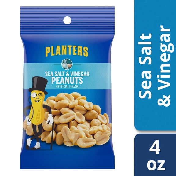Planters Sea Salt and Vinegar Peanuts 4 oz Bag