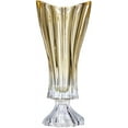 thumbnail image 1 of Plantica Amber Collection Modern Crystal Hand-Crafted Decorative Vase -  16 Inch Footed Vase, Amber, 1 of 3