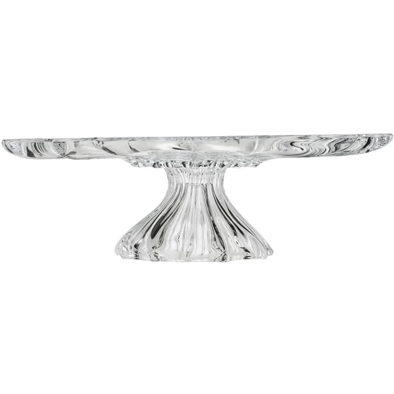 Plantica Collection Modern Crystal Hand-Crafted Decorative Plate - 14 Inch Footed Plate